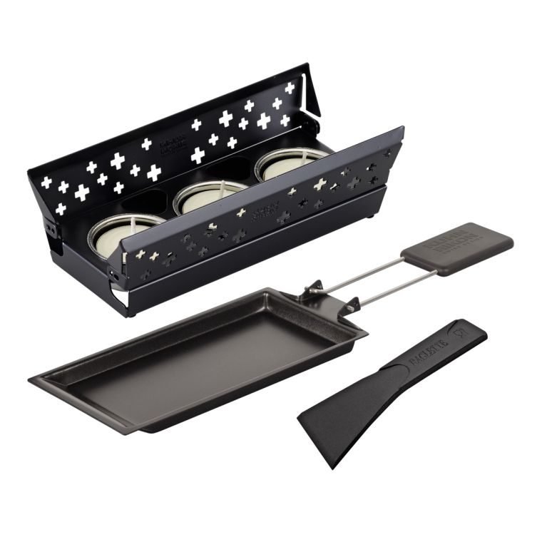 RACLETTE SET MINI SCHWEIZER KREUZ SCHWARZ