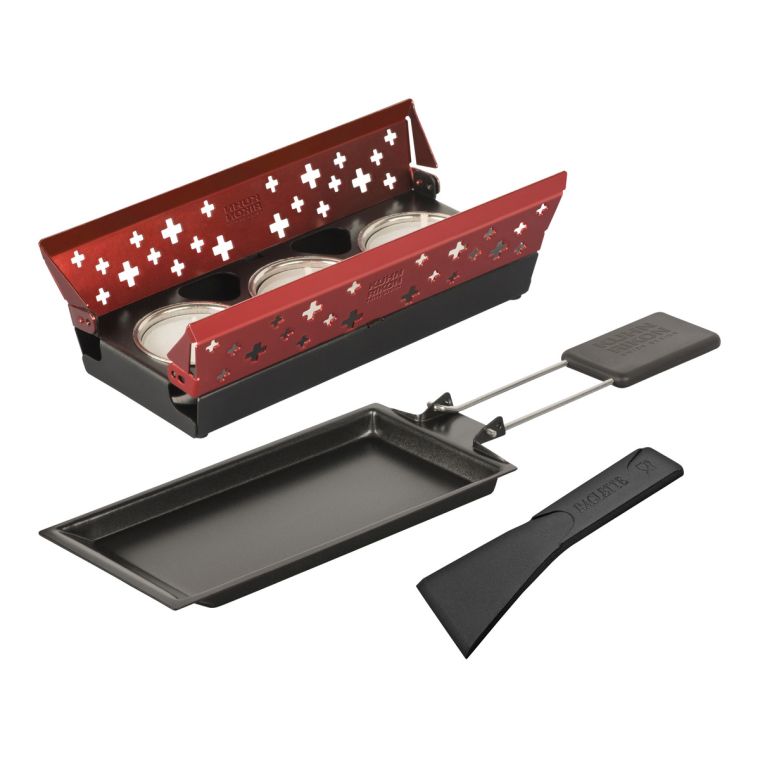 RACLETTE SET MINI SCHWEIZER KREUZ ROT