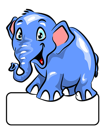 Geburtstafel Elefant blau