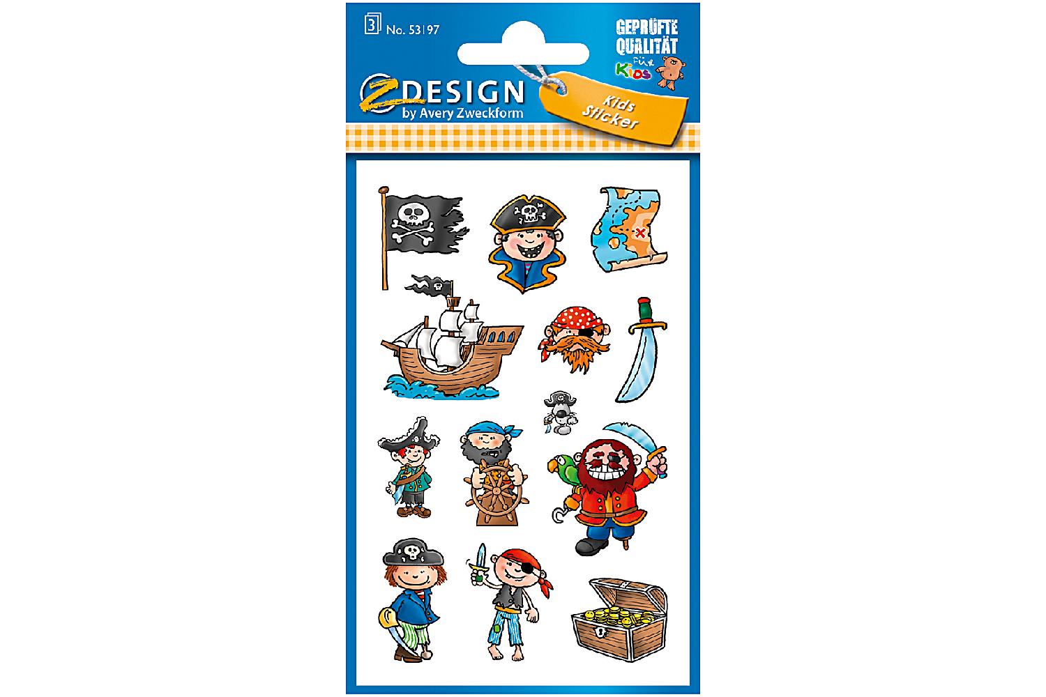 Z-DESIGN Sticker Kids 53197 Piraten 3 St&#252;ck