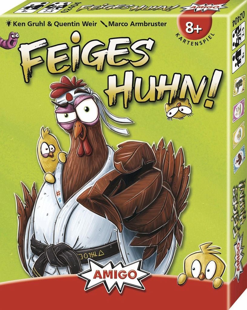 Feiges Huhn!, d ab 8 Jahren, 2-5 Spieler, lustiges Kartenspiel