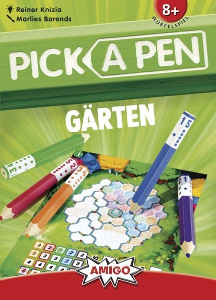 Pick a Pen G&#228;rten, d ab 8 Jahren, 2-4 Spieler, W&#252;rfel-Stifte, 3 Levels
