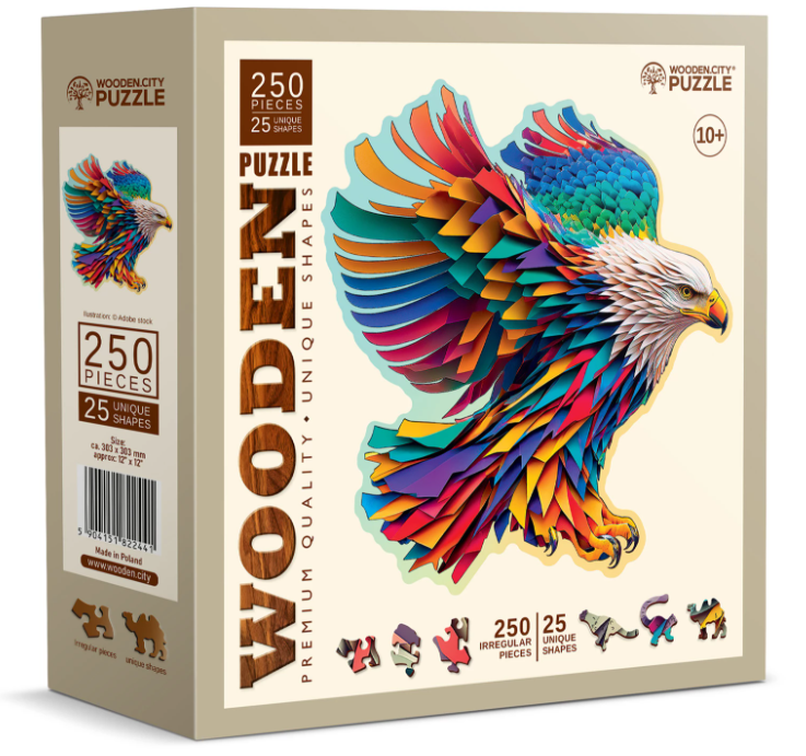 Puzzle Holz L Bright Eagle 250 Teile, aussergew&#246;hnliche Formen, 30.3x30.3cm